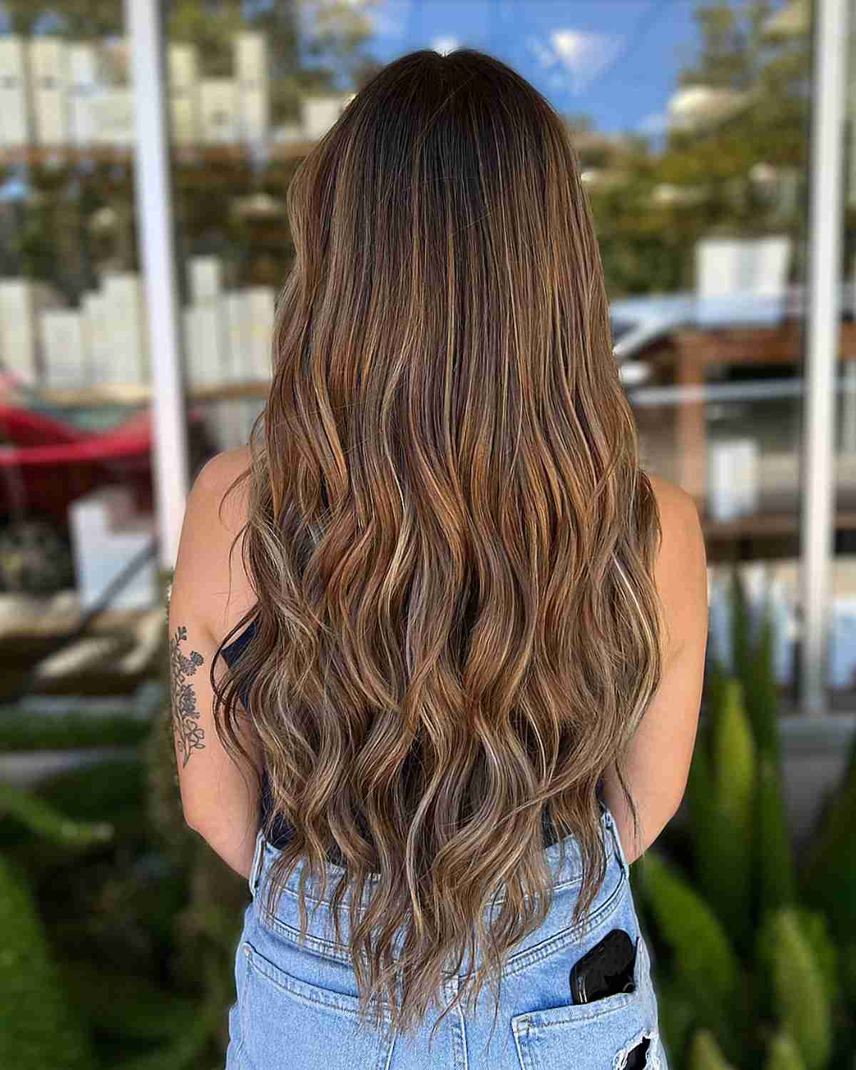 Luxuriously Long Caramel Brown Hair