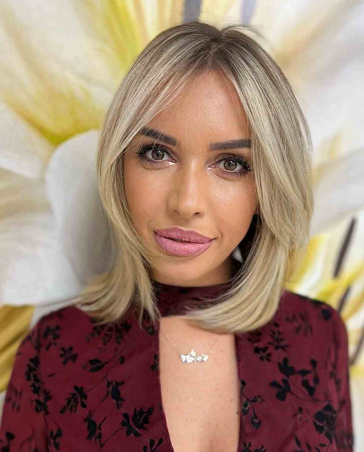 Medium Bob with Middle Part for Straight Hair
