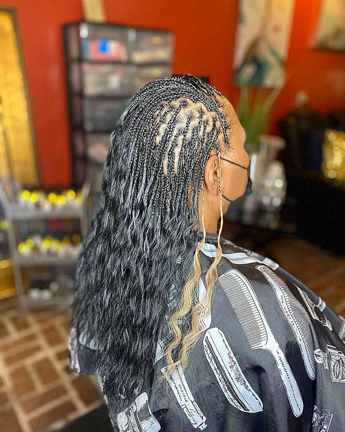 Medium Layered Hair with Micro Braided Style