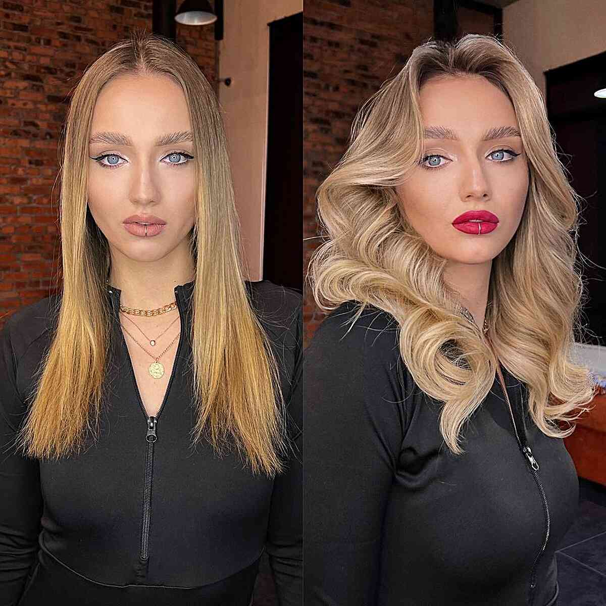 Medium-Length Blonde Hairstyle with Volume for Women with Heart-Shaped Faces