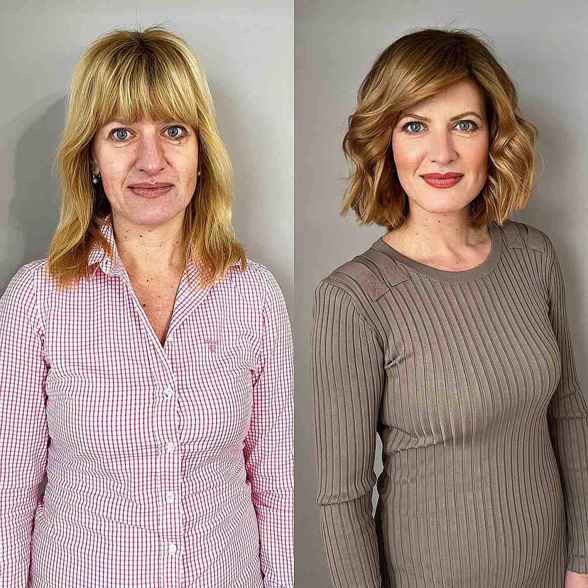 medium-length bob for women over 40 with full hair