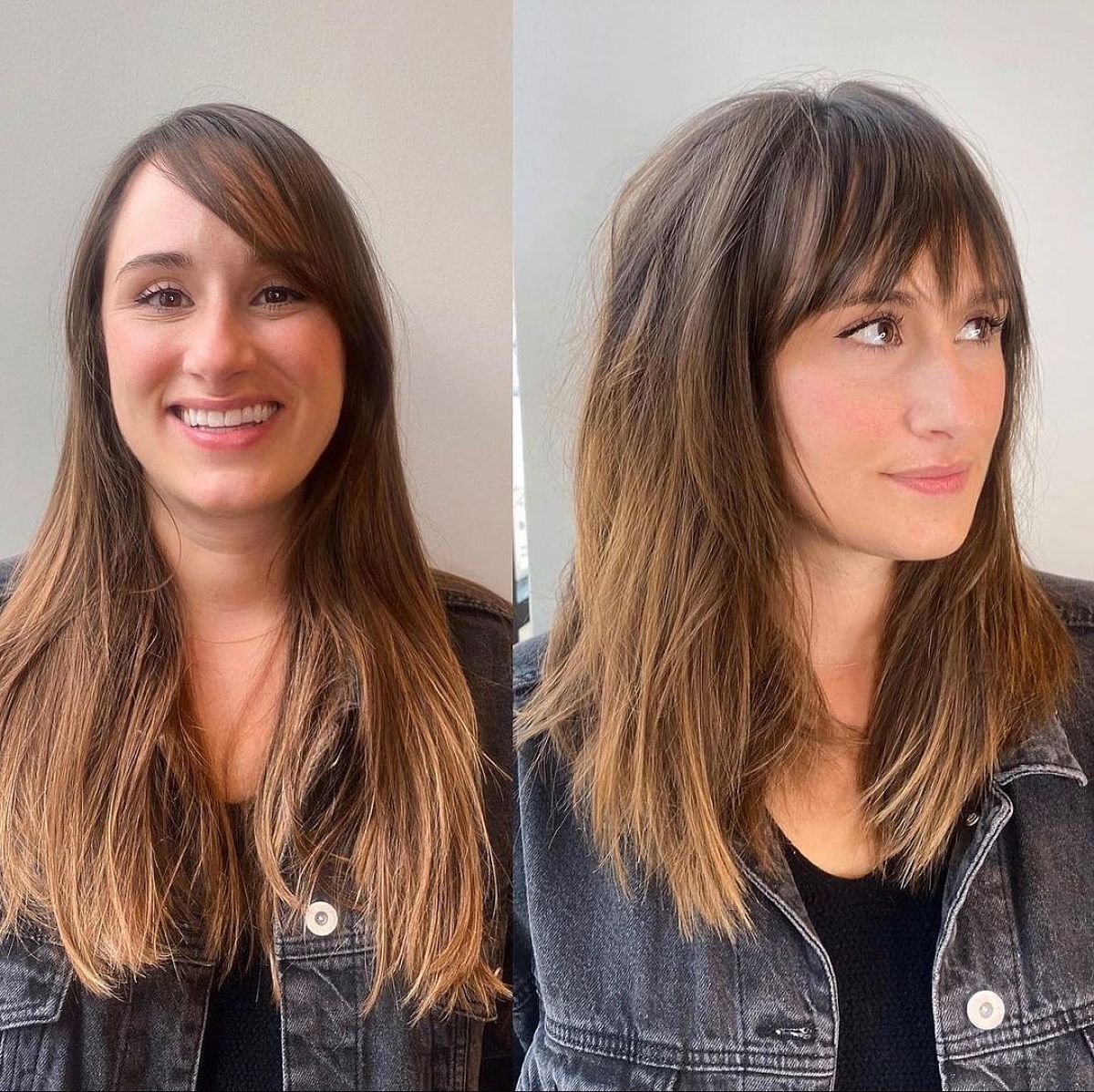 Medium Length Cut with Effortless Layers and Fringe