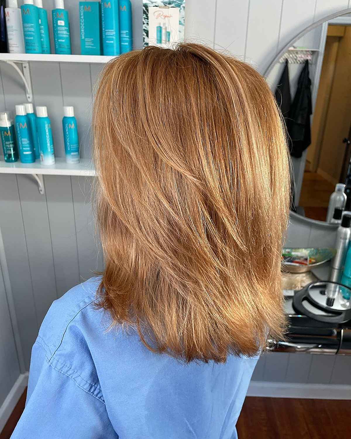 Medium Length Hairstyle with Feathered Layers