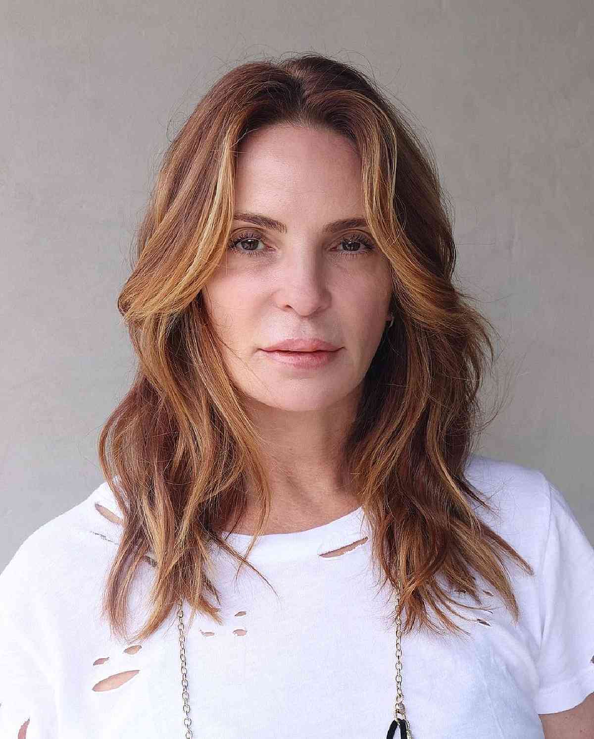 Medium-Length Layered Style with Gentle Waves