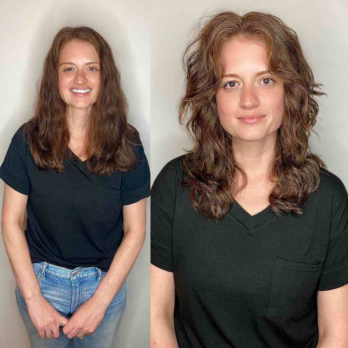 Medium-Length Shag with Face-Framing Layers and Curtain Bangs