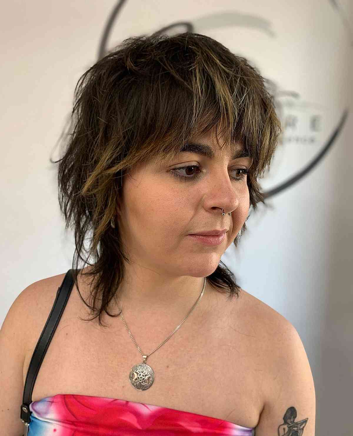 Medium Mullet Wolf Cut for Circular Face Shapes