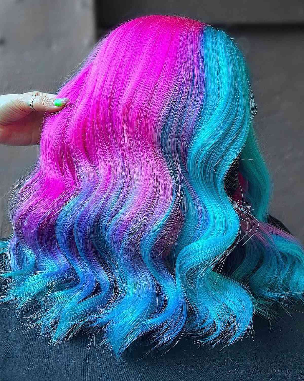 Merged Blue and Pink Hair Color Inspiration