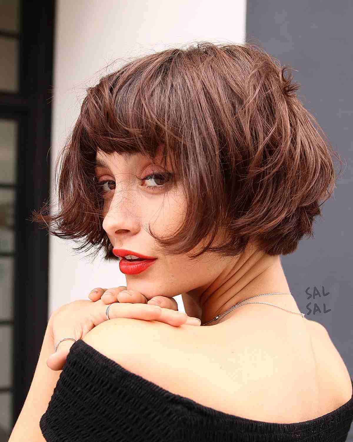 Messy Jaw-Length Layered Bob
