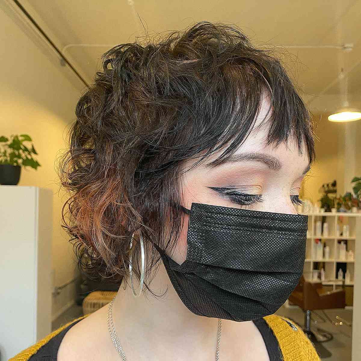 Messy Shag Haircut with Textured Bangs for Fine Hair