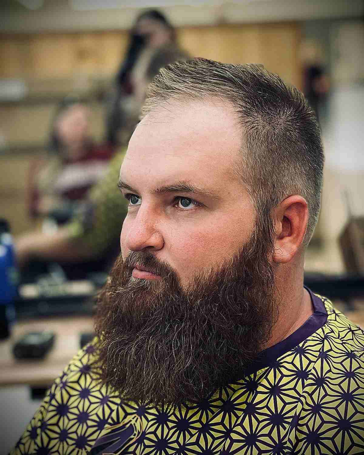 Mid Burst Taper Haircut with Beard Grooming