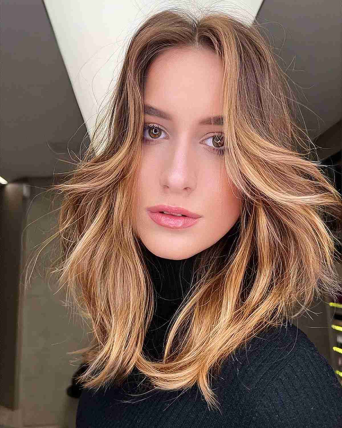 Mid-Length Face-Framing Layers for Women