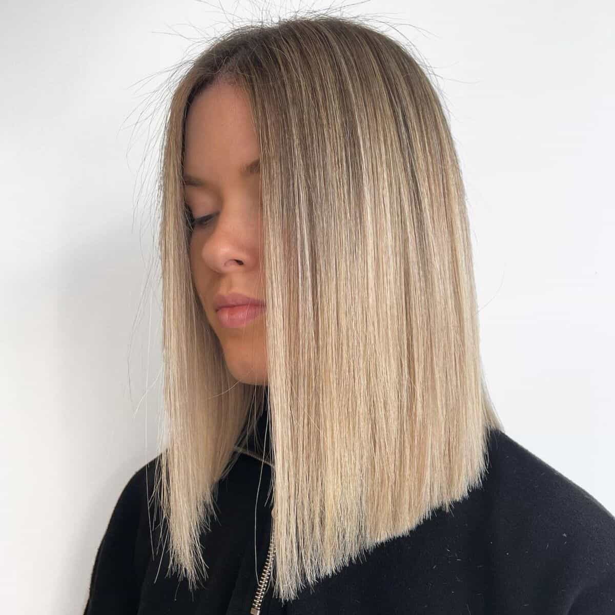 Mid-Length Hair with a Center Part