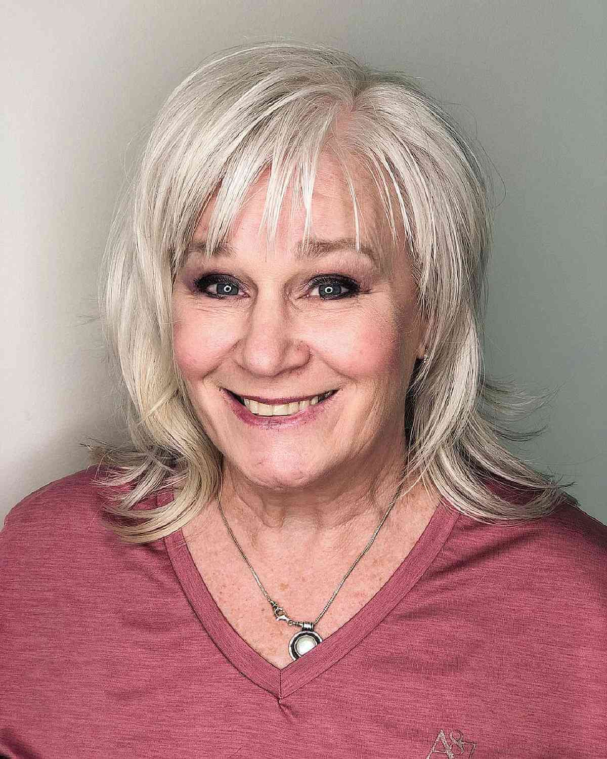 Mid-Length Shaggy Bob Featuring Soft Bangs