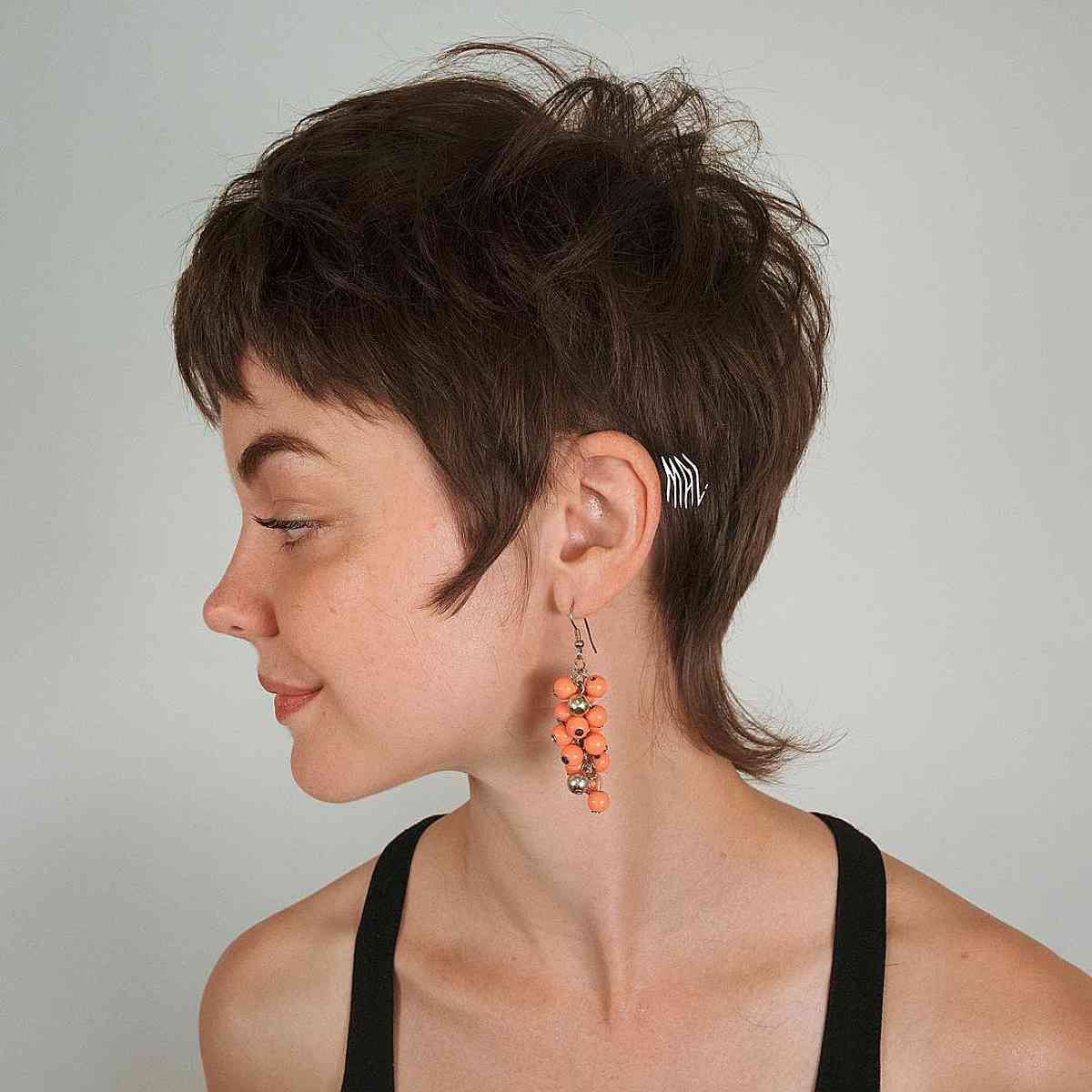 Mini Wolf Shaggy Long Pixie Hairstyle with Short Crown Layers