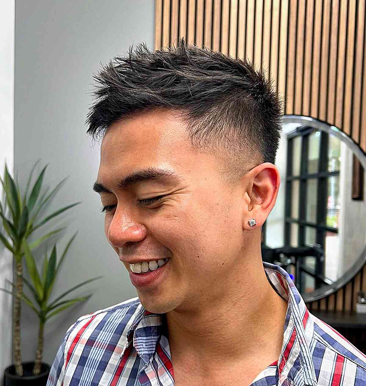 Stylish Short Faux Hawk for Men with Thick Hair