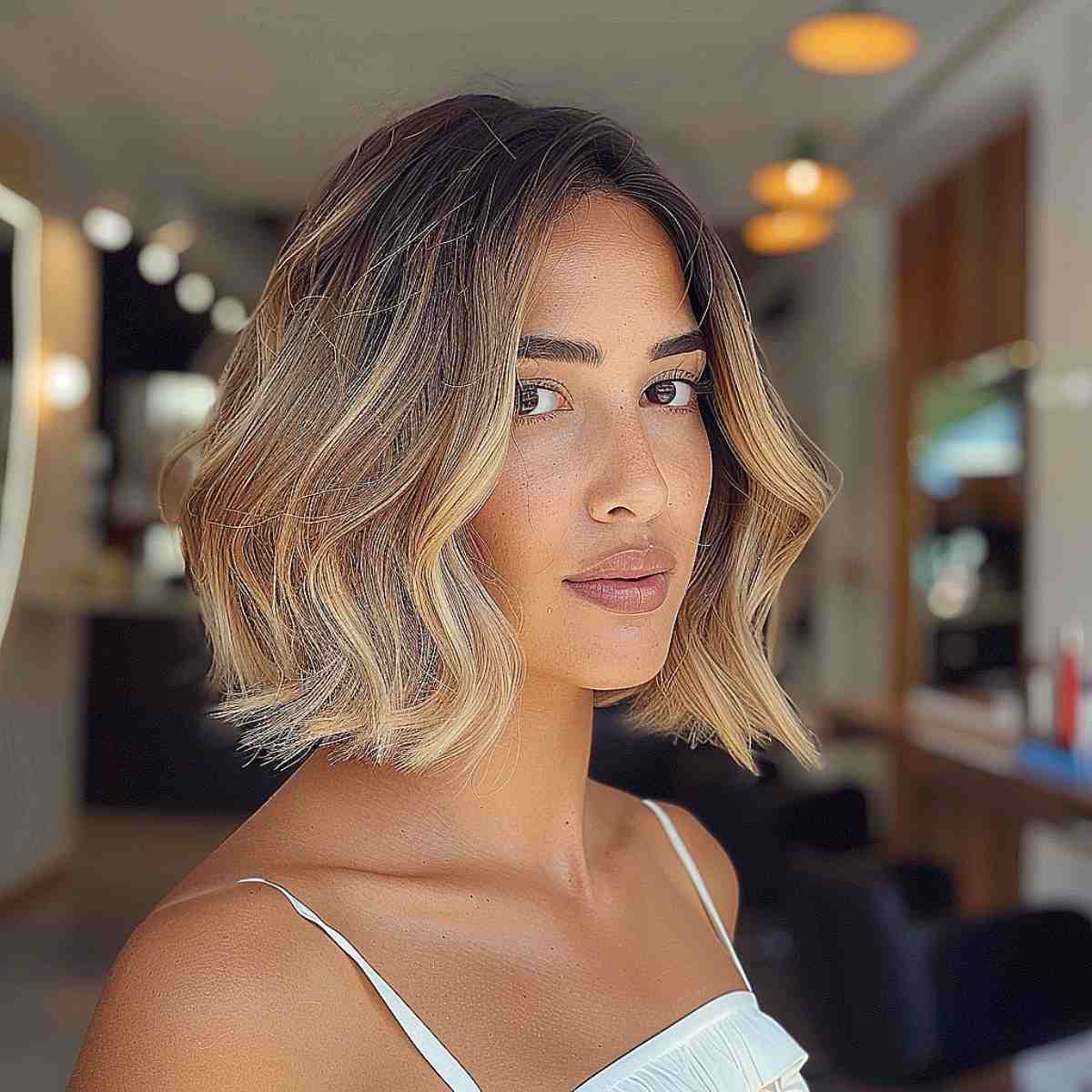 multi-dimensional ombre from dark to blonde