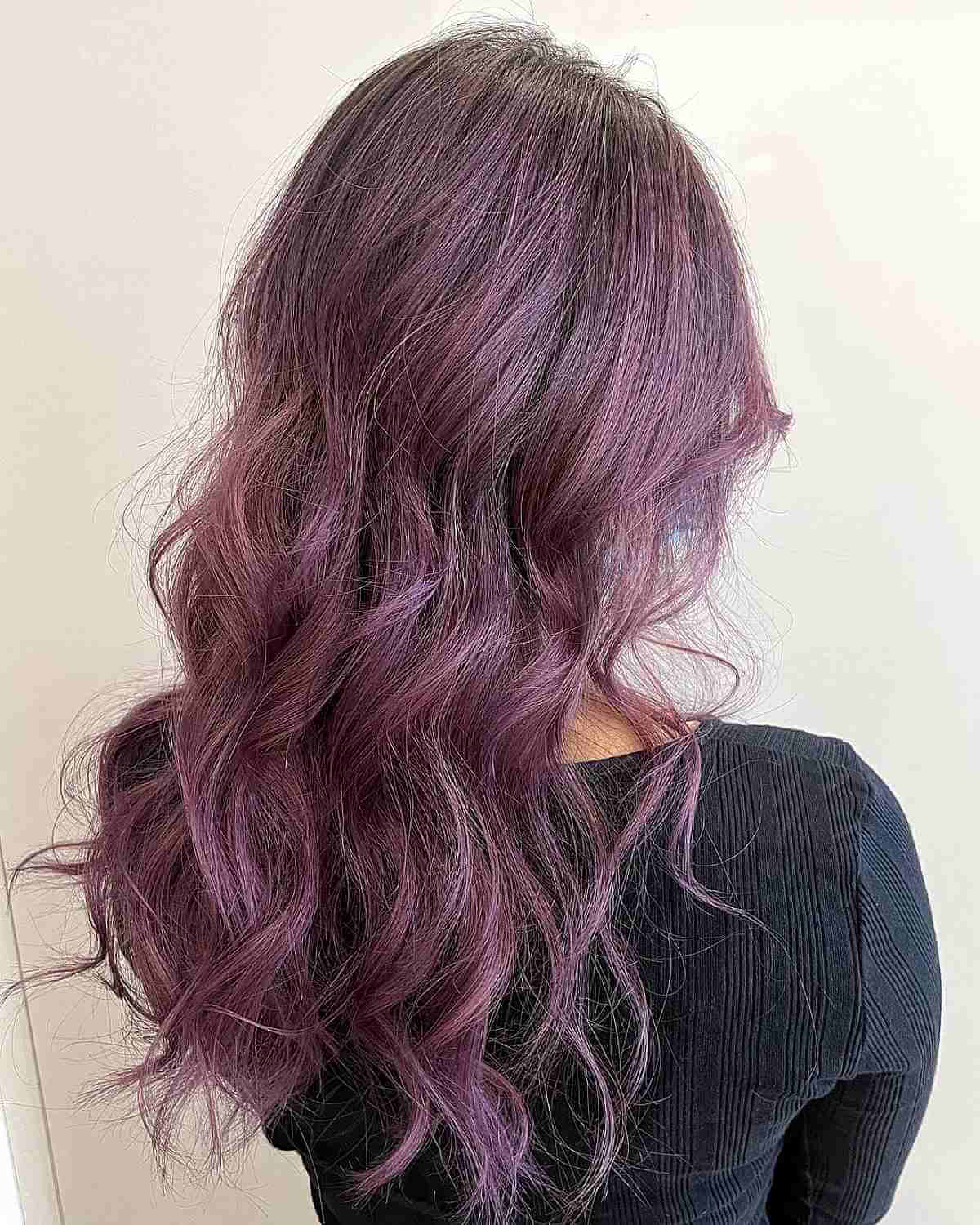 Muted Magenta Purple Balayage Hair