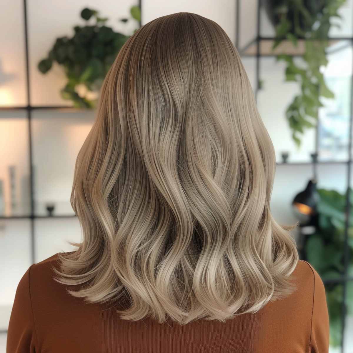 Muted mushroom blonde hair