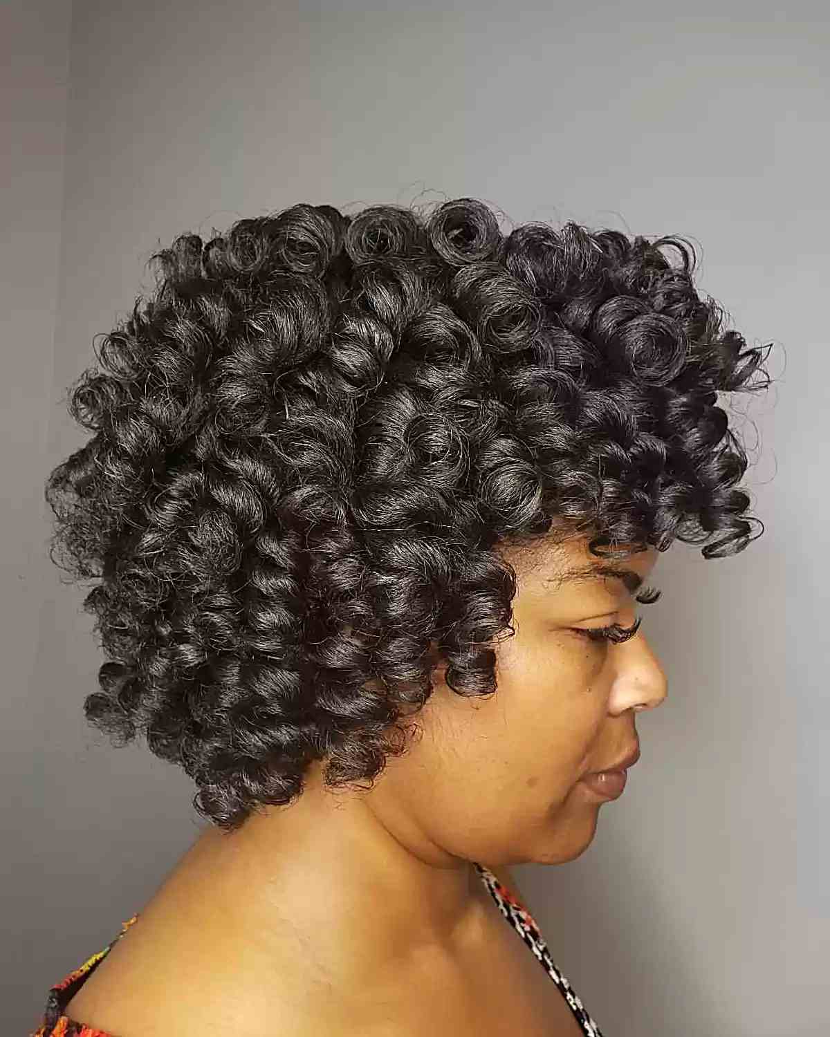 perm rod set on short natural hair