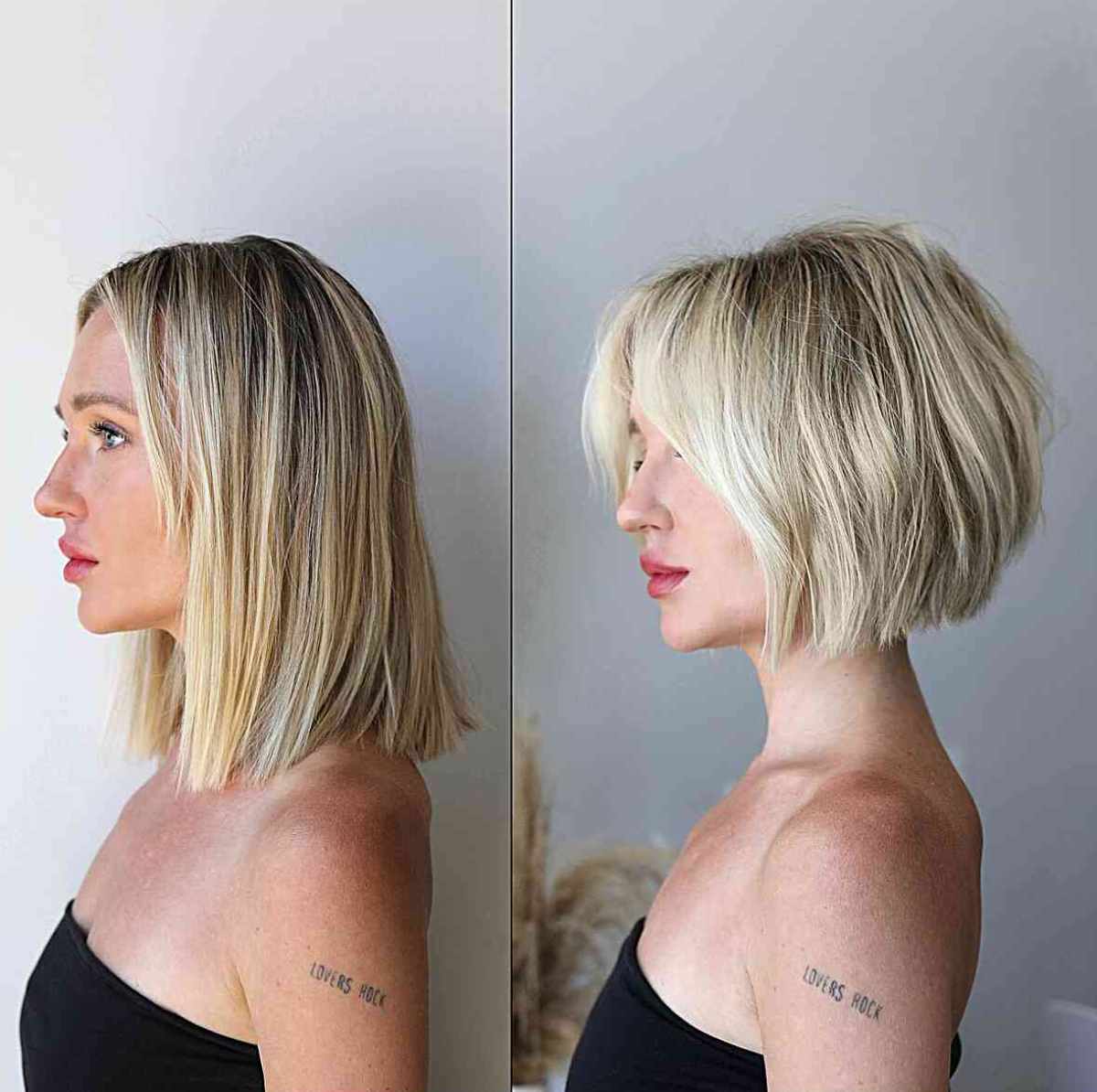Above-the-Shoulder Neck-Length Blonde Balayage Hair Style