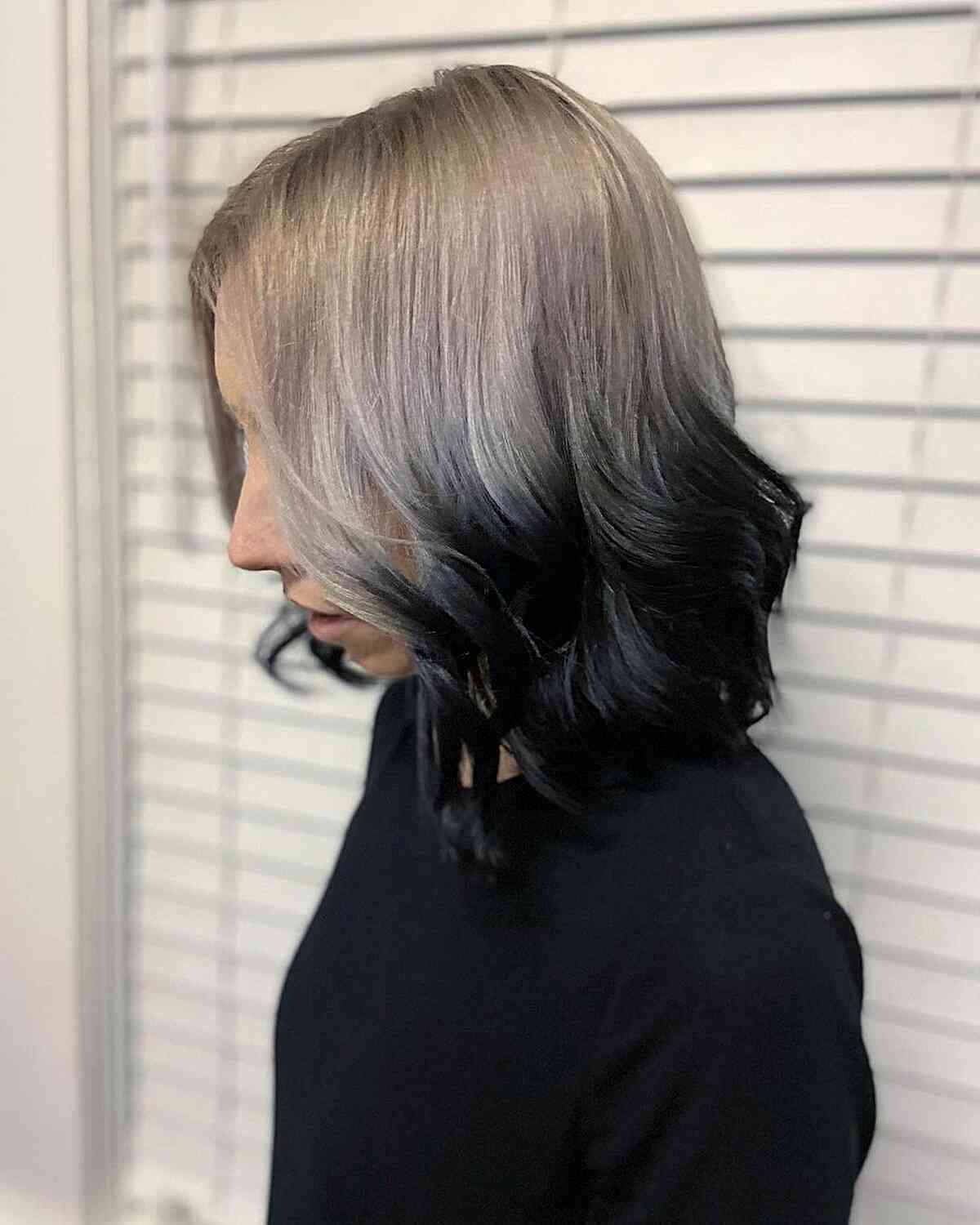 Ombre Hair from Grey to Black