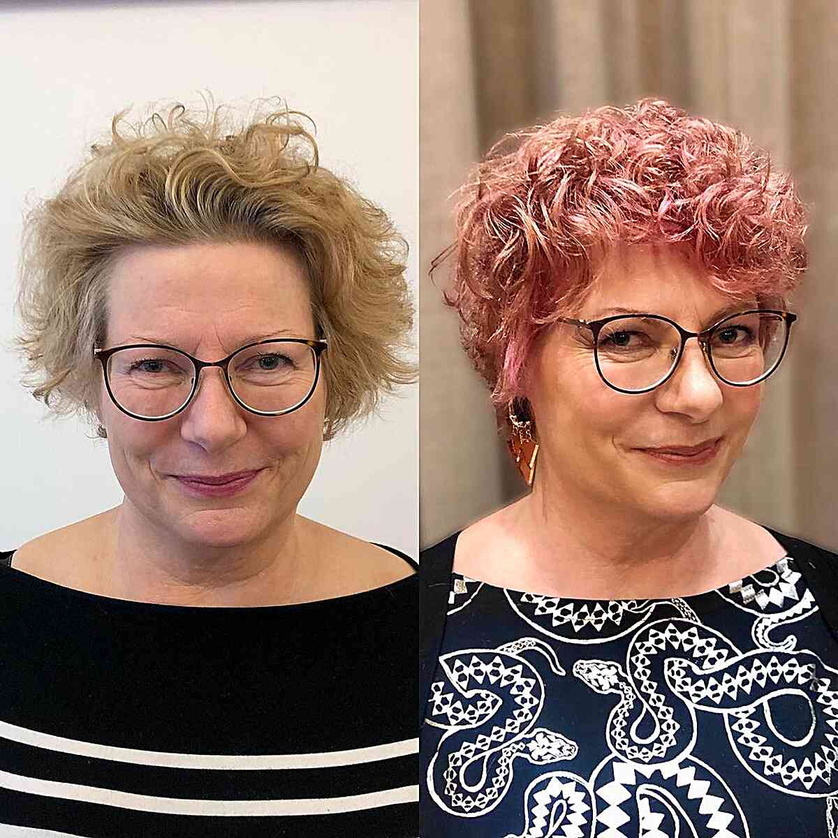 Short Peach Pixie with Luscious Layers for Women Aged 50 and Up