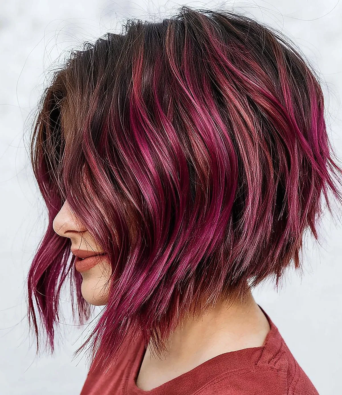 Pink-Layered Stacked Bob