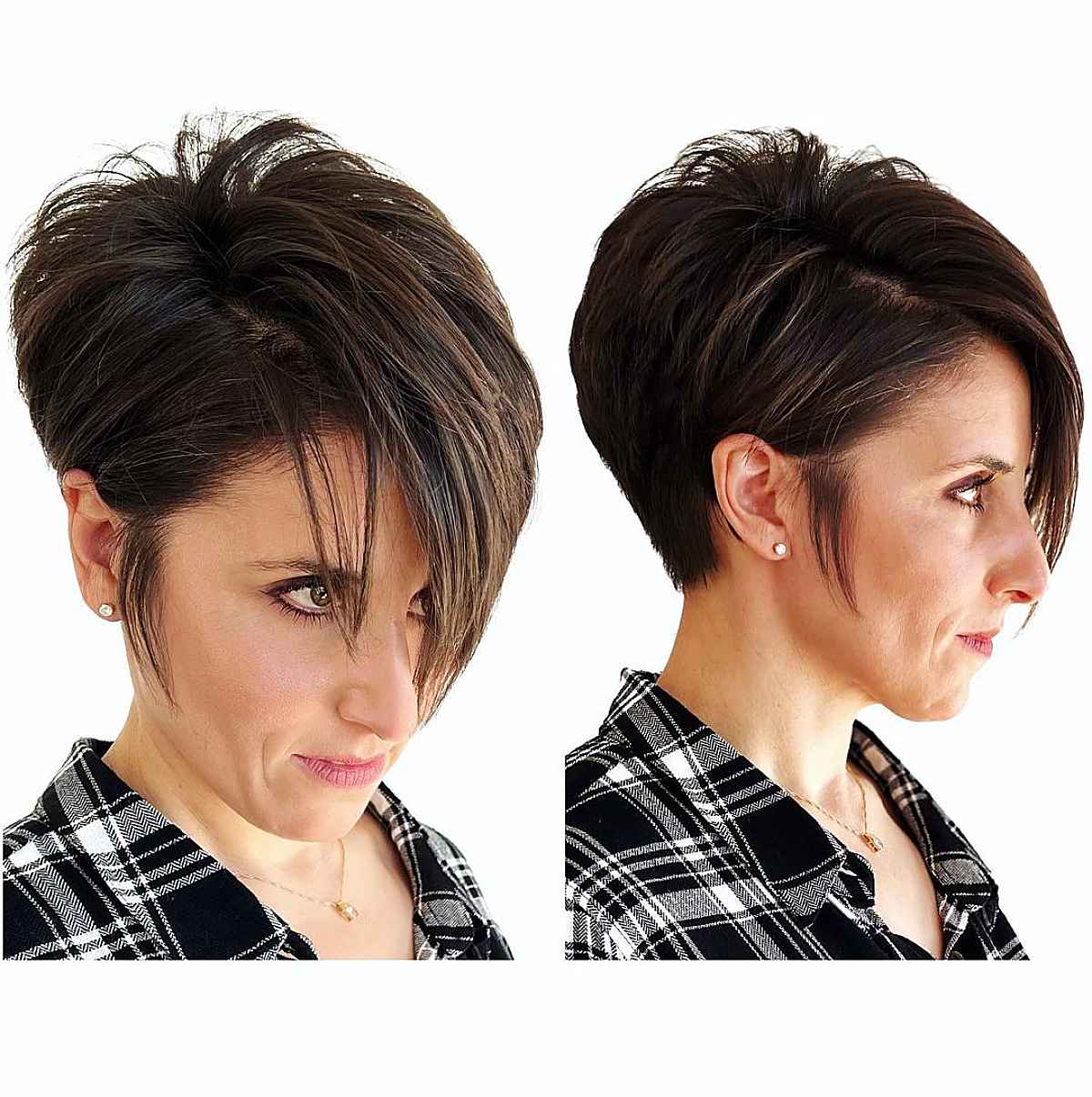 Pixie Bob Haircut with Extended Bangs