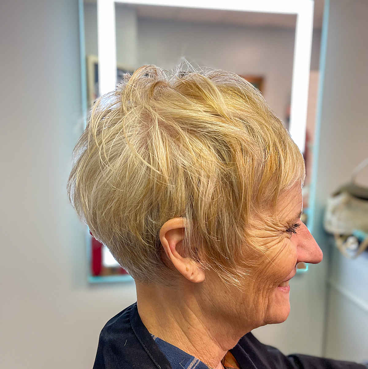 Pixie Cut with Textured Crown Layers