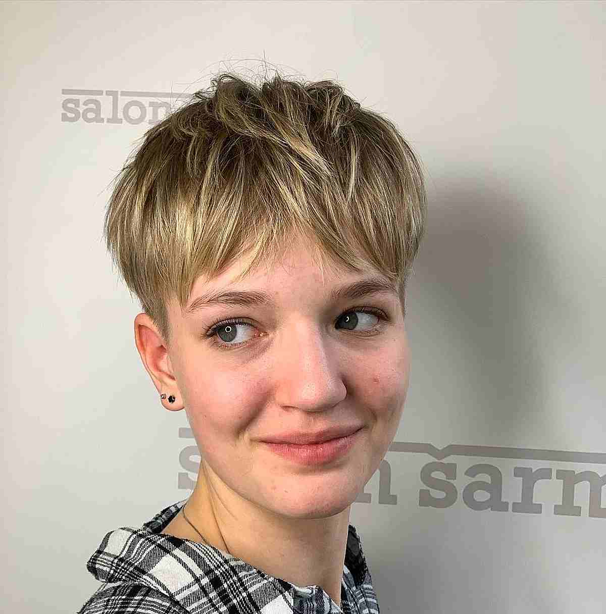 Pixie Undercut with Textured Bangs for Straight Hair