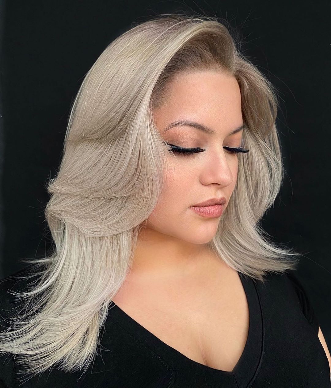 Platinum Blonde on Shoulder-Length Hair