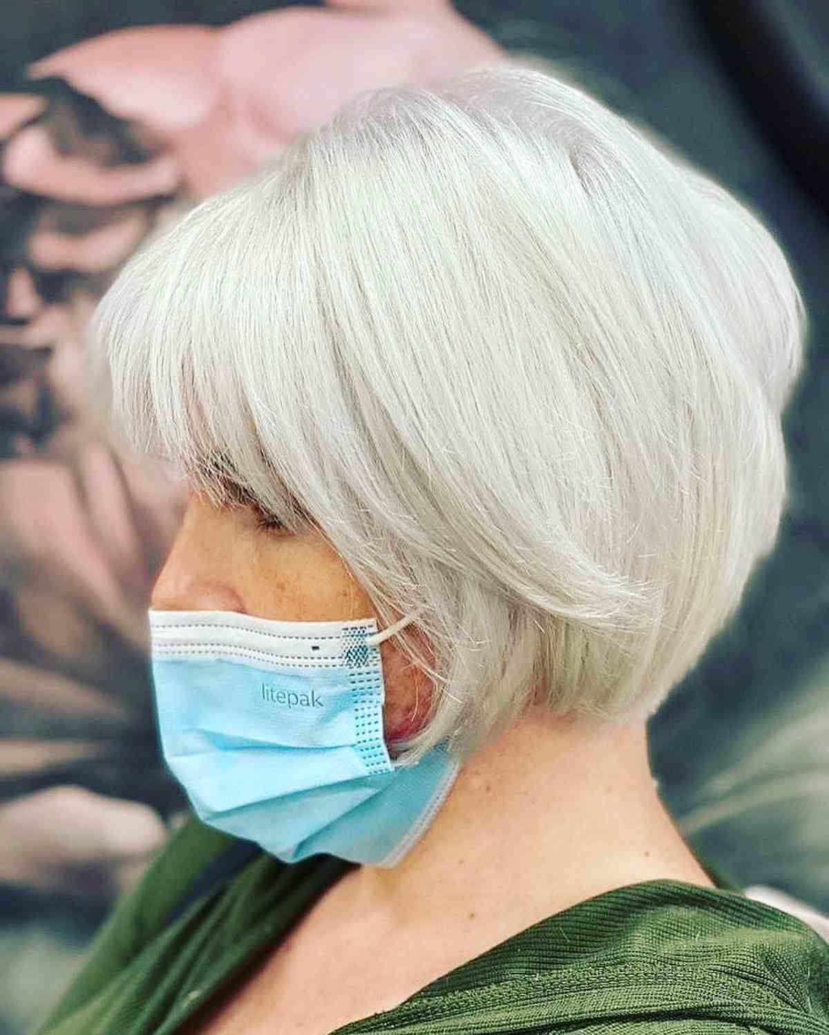 Platinum Blonde Pixie Bob with Bangs