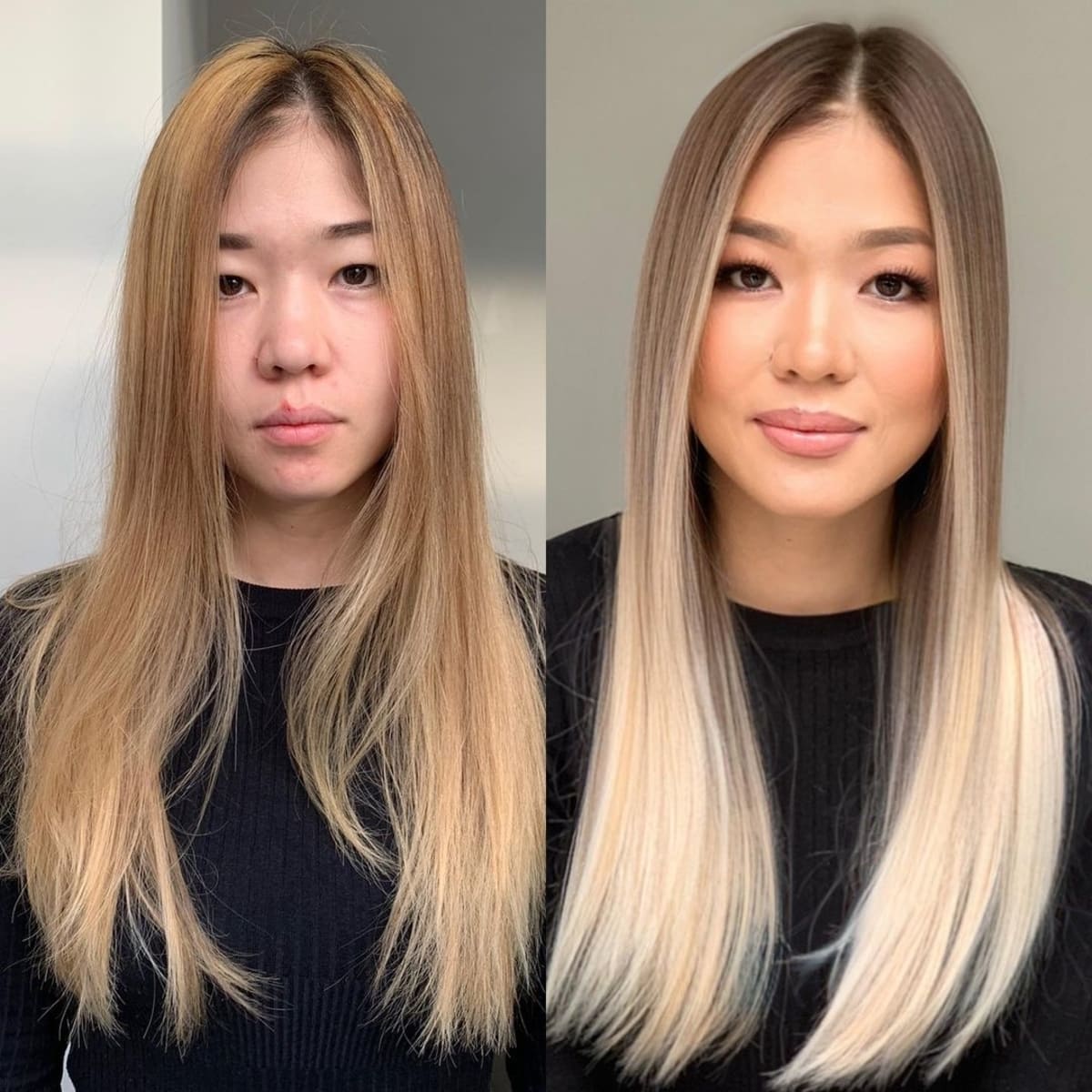 Sleek hairstyle for bridesmaid with straight hair