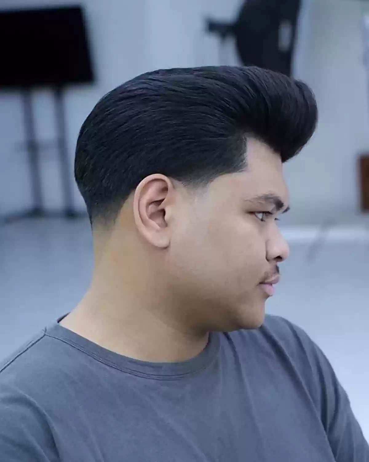 Pompadour and Taper Cut for Men's Thick and Black Hair