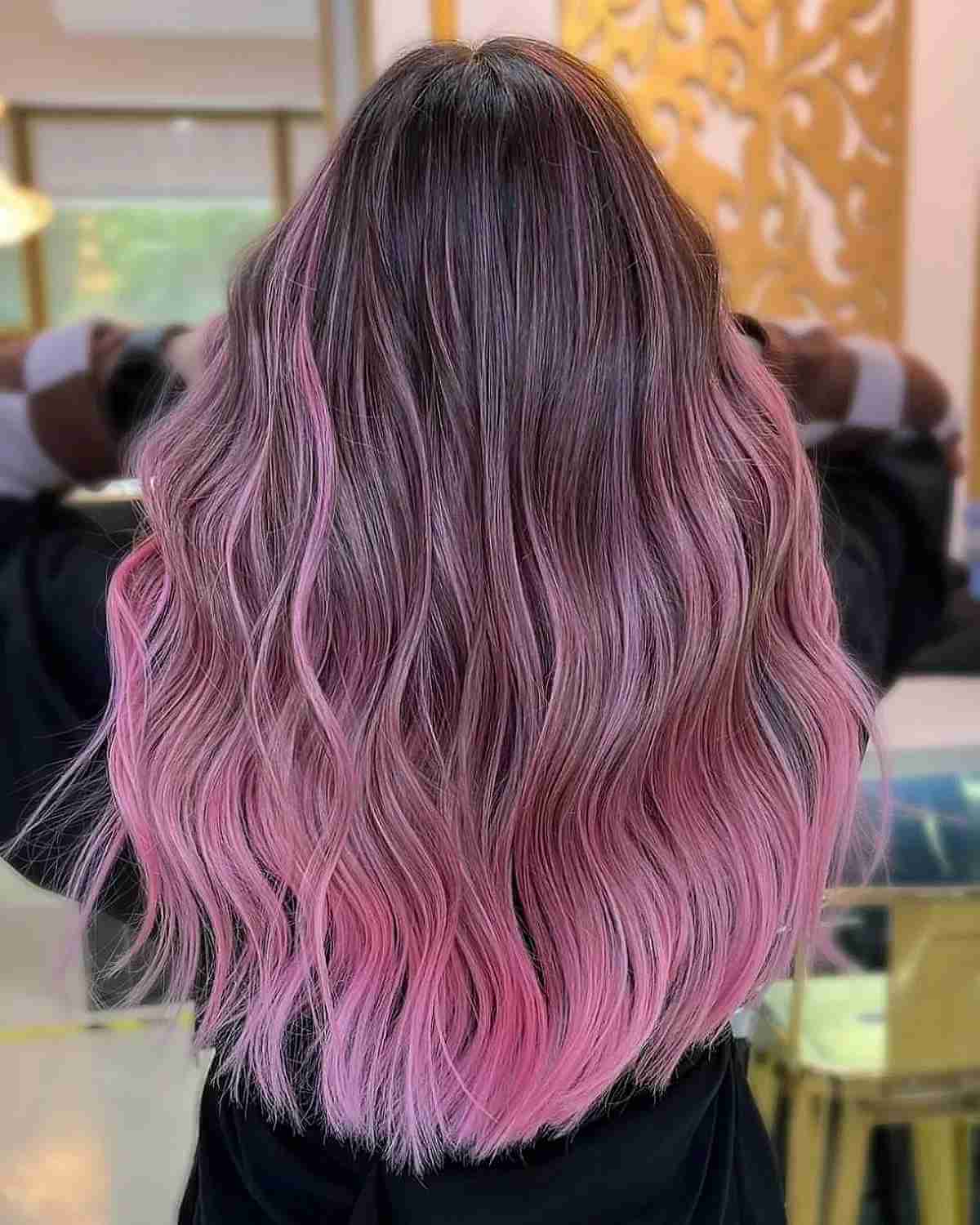 Pretty Pink Balayage Ombre Hair