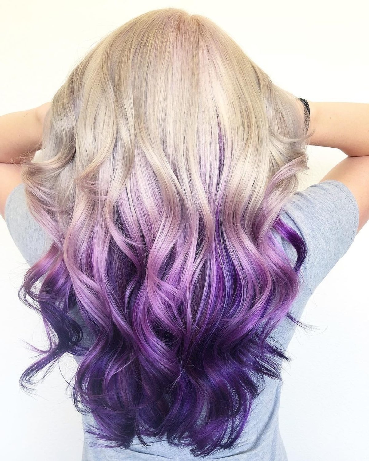 Vibrant purple ombre hairstyle