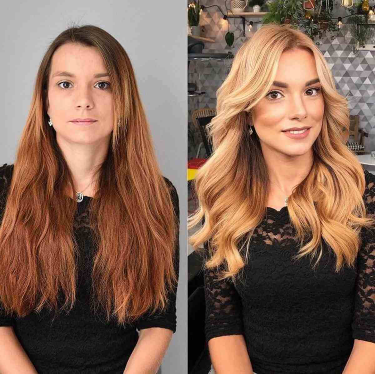 Mid-Length Blonde Blowout for Square Faces
