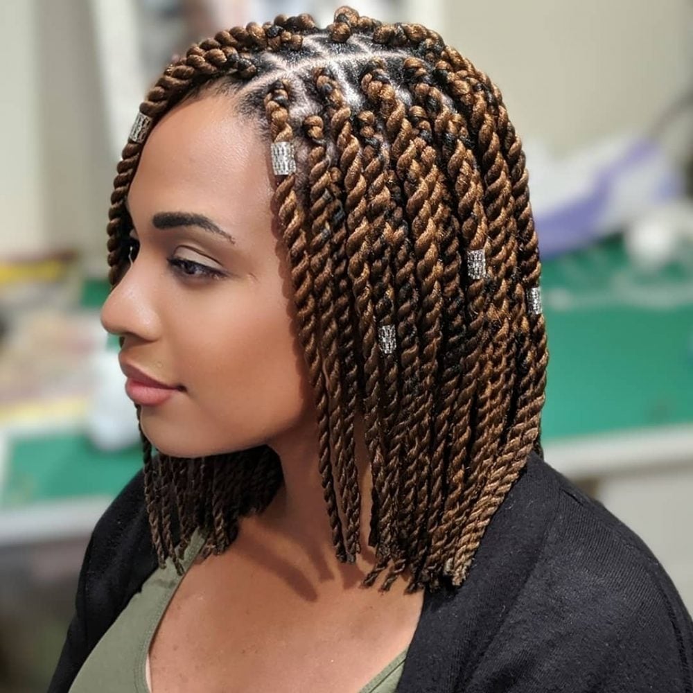 Radiant bob twist braids