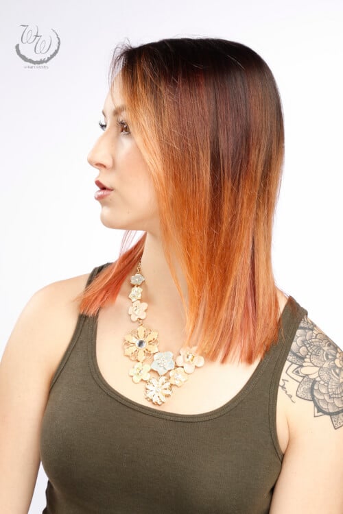 Charming copper ombre hair color for women with thinning hair