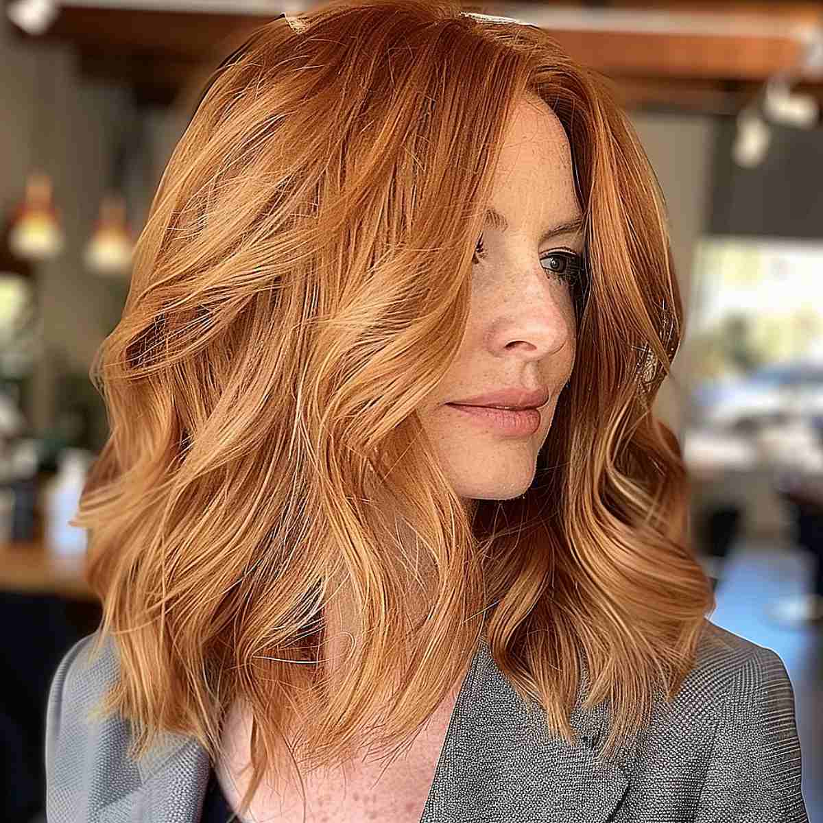 short, choppy Radiant Copper Bob