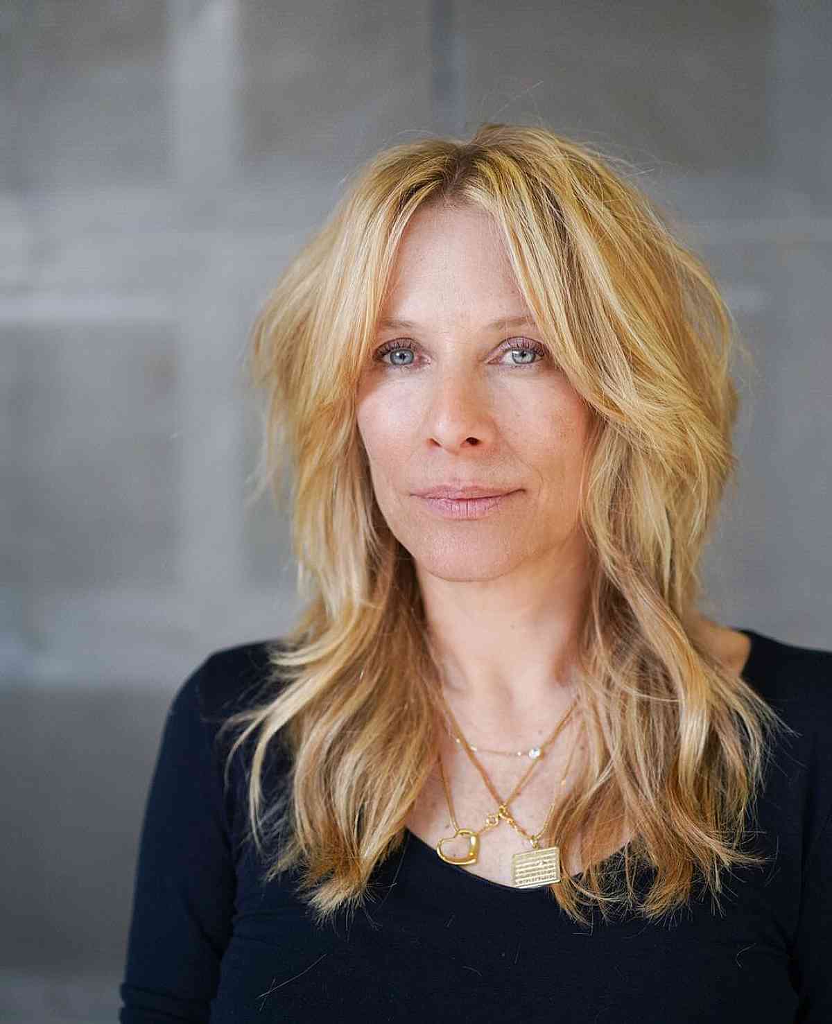 Radiant Golden Blonde Mid-Length Shag for Older Women