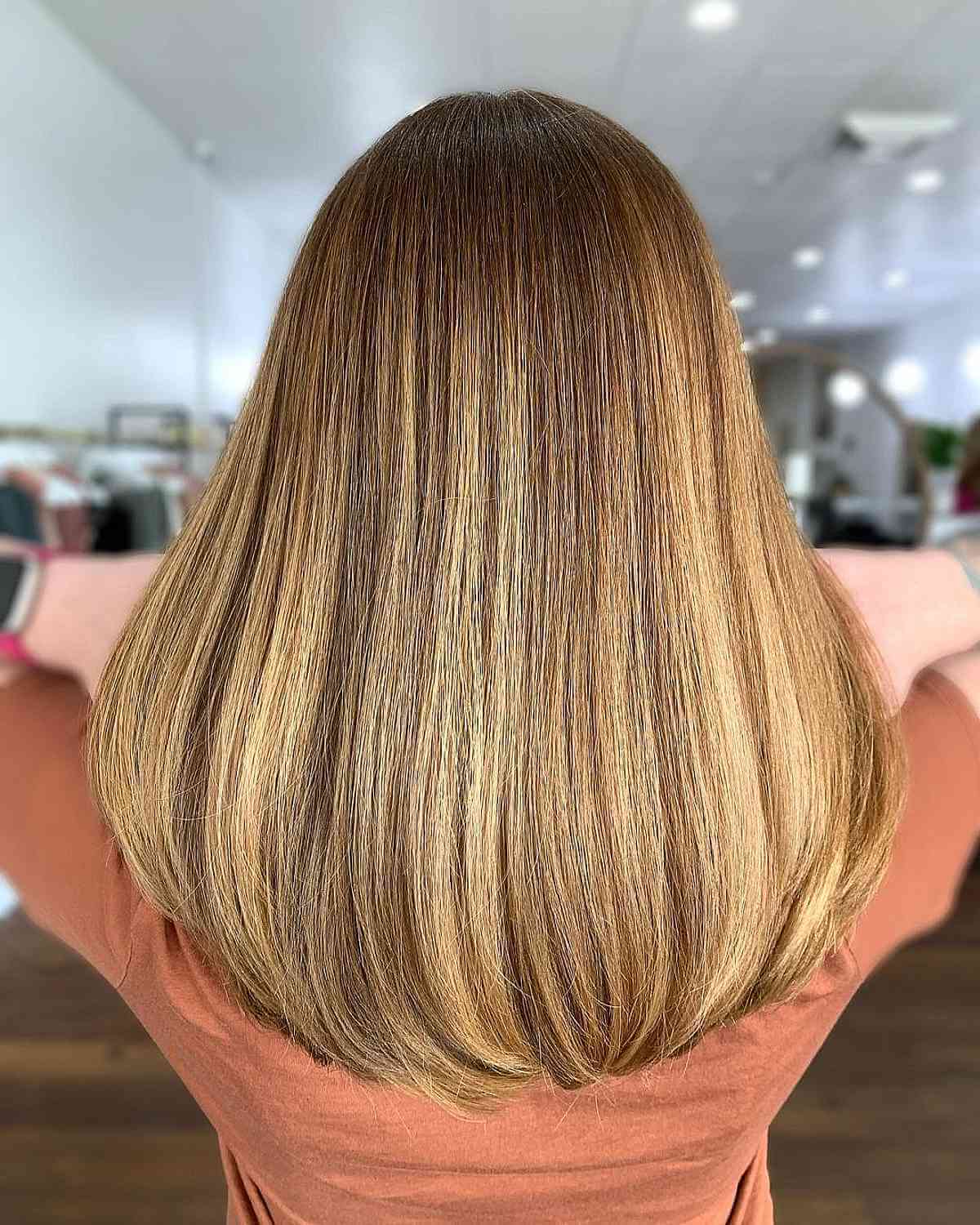 Radiant Honey Blonde with Shadow Roots