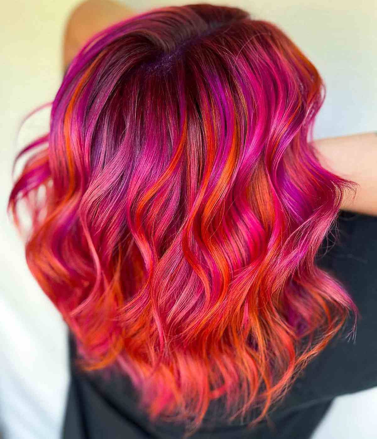 Radiant Purple and Orange Messy Waves