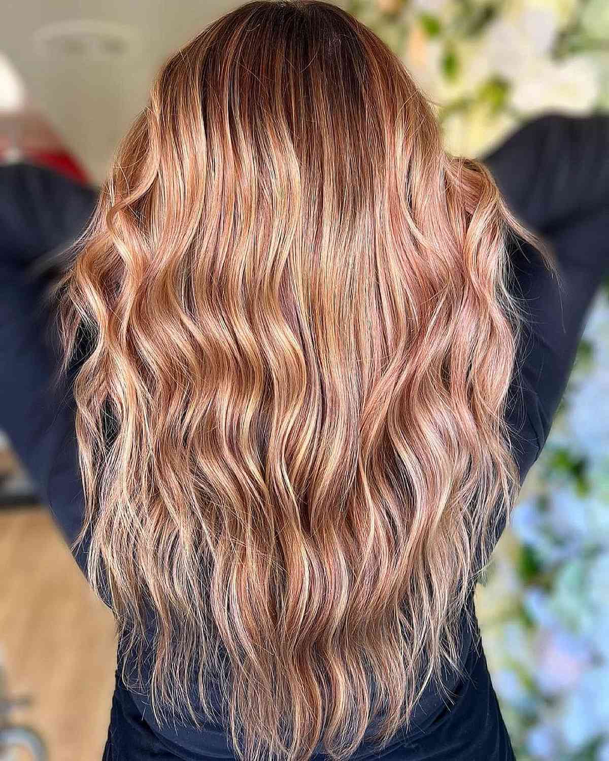 Vibrant Strawberry Red Highlights Hair Color