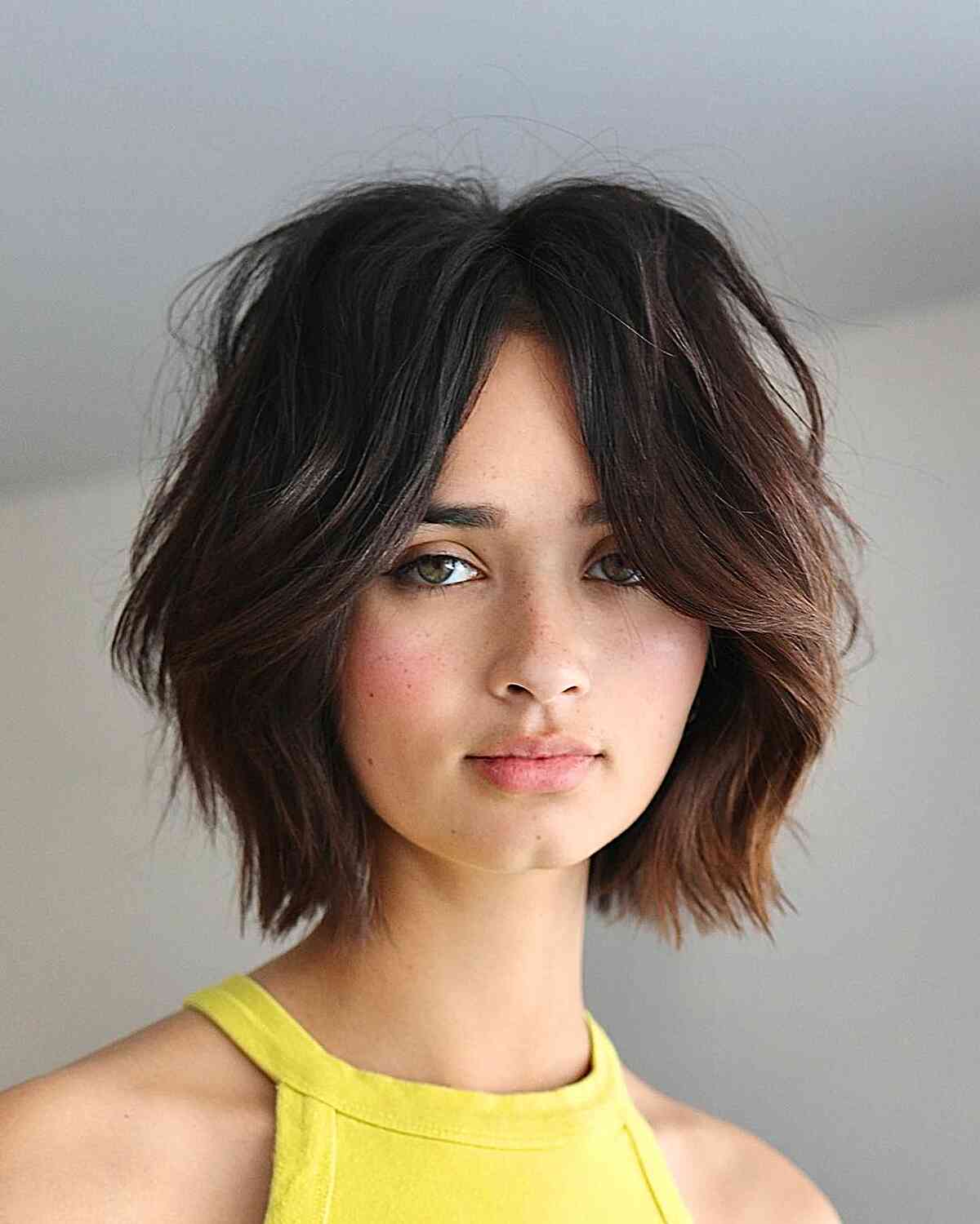 Refined Choppy Layered Bob for Thick Short Hair