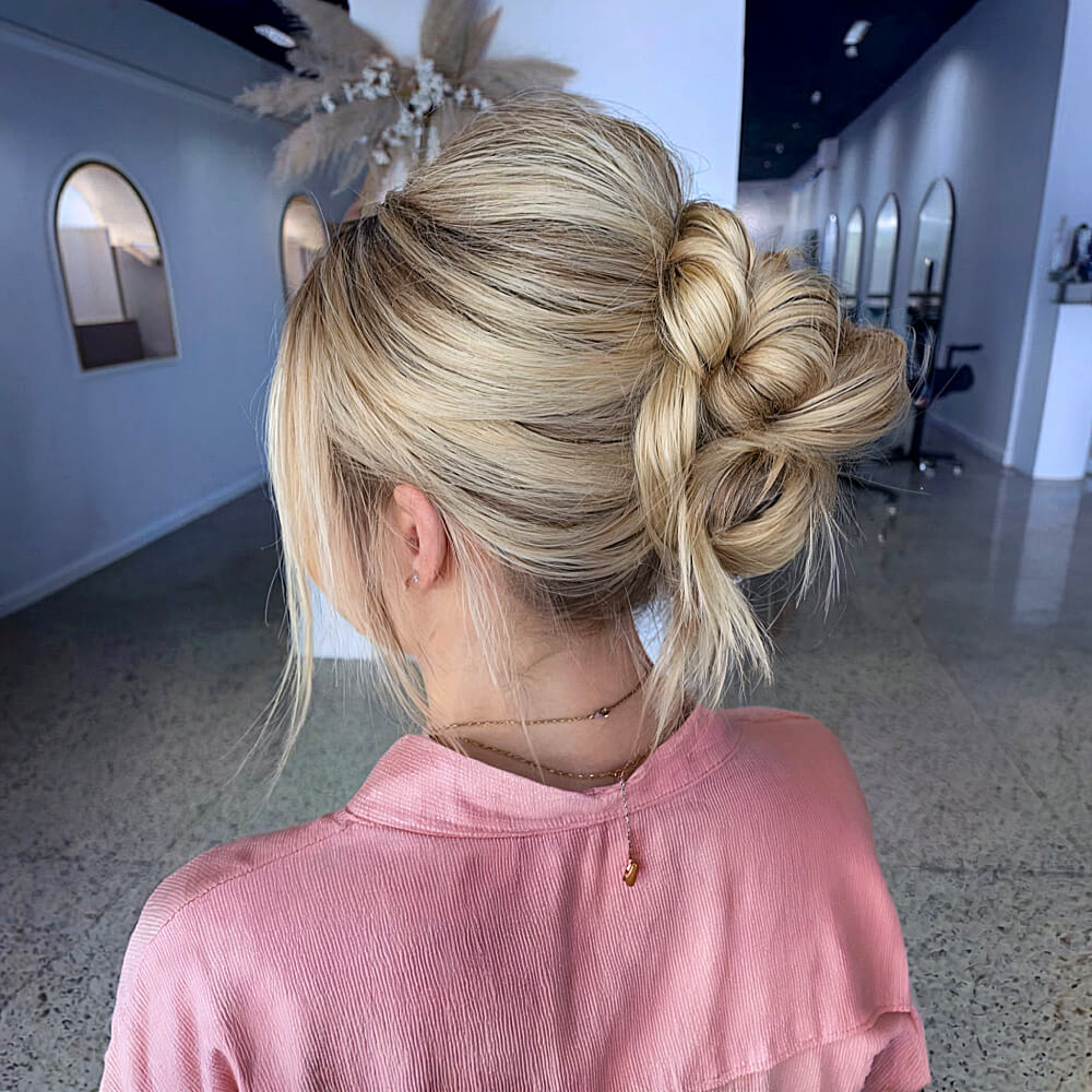 Relaxed Mid Bun with Framing Locks