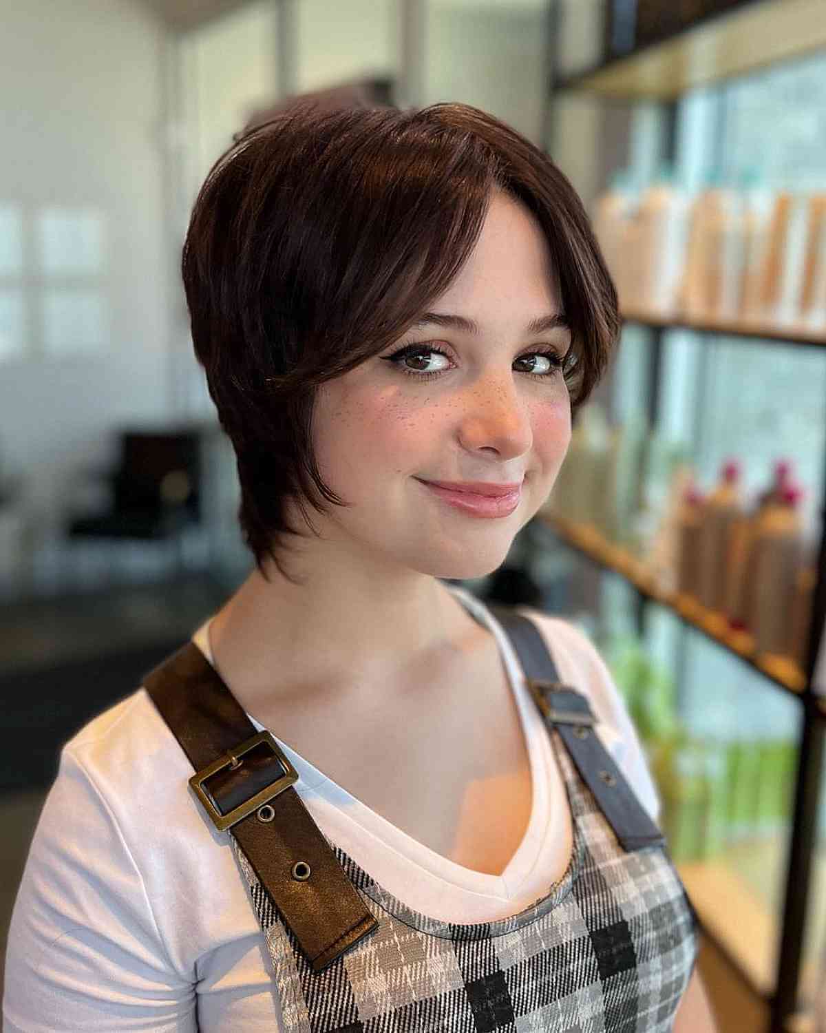 Retro Pixie Shag on Straight Short Jaw-Length Hair