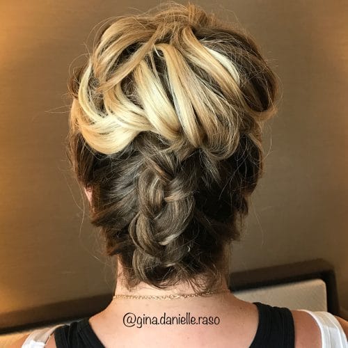 Reversed Dutch Braid Updo