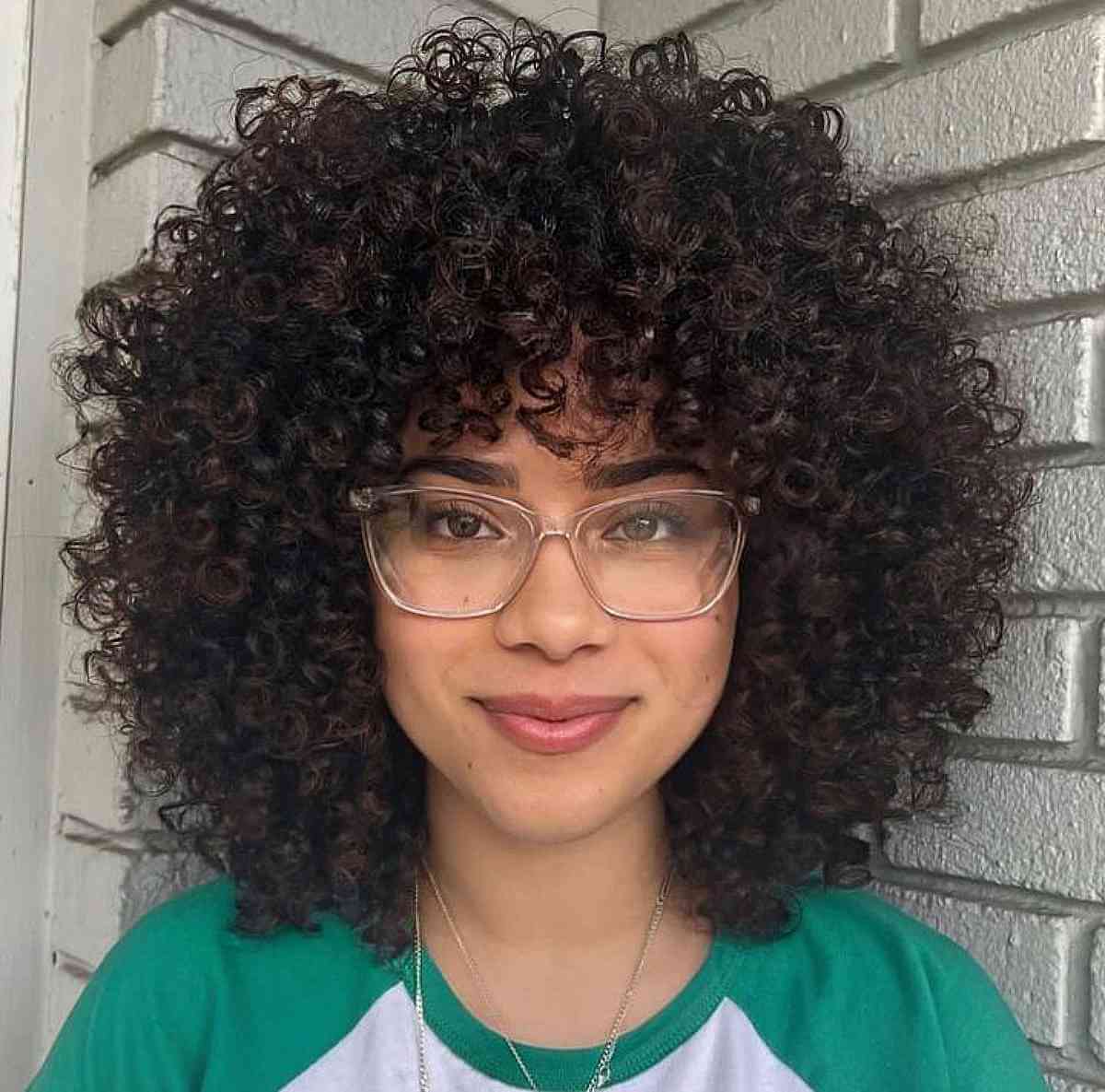 Rezo Cut with Bangs for Lush Curly Hair