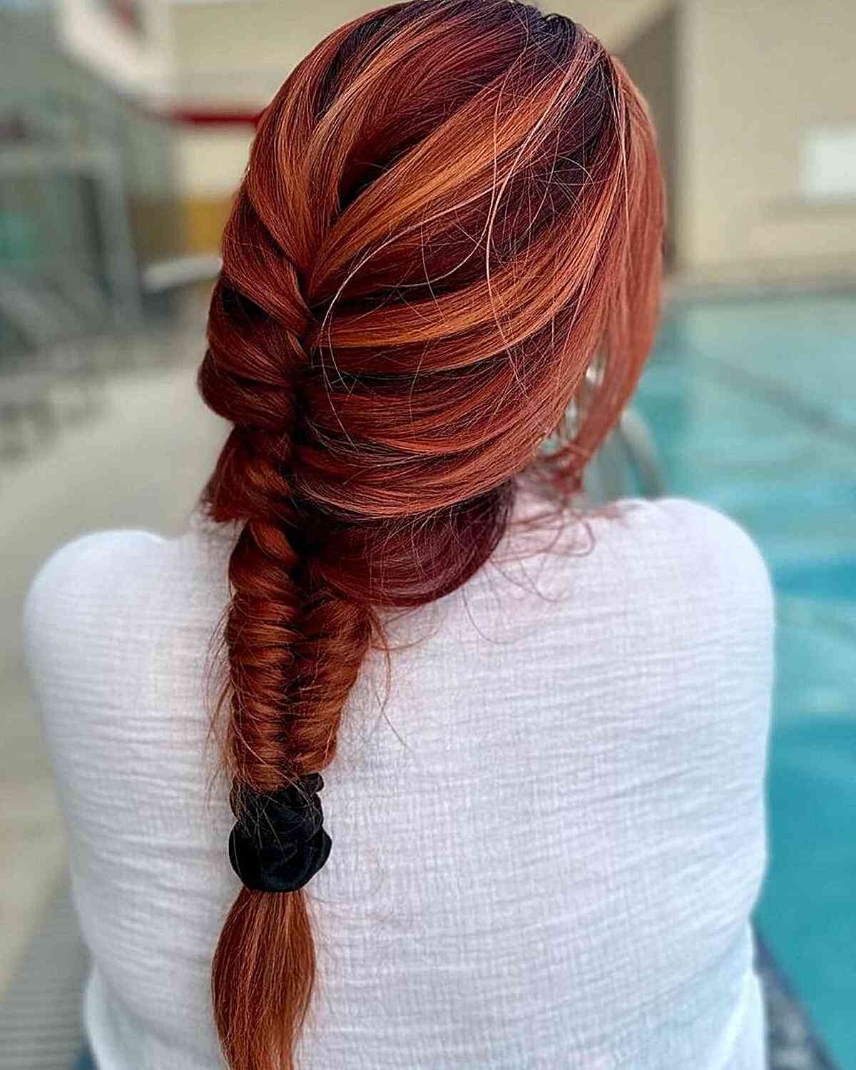 Rich Auburn Mermaid Braid Ponytail